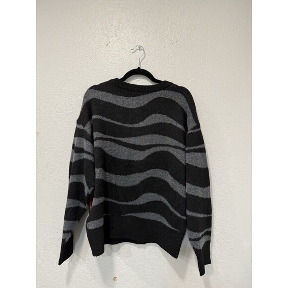 Wicked Graphic Cardigan Paul Tazewell By Target Black/Gray Zebra Strip XL - Picture 3 of 6